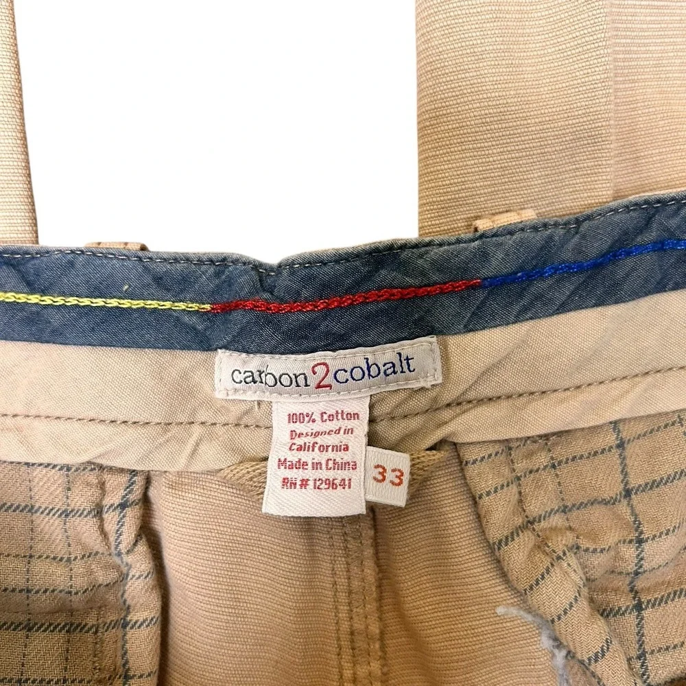 Carbon 2 Cobalt Pants Mens Size 33x32 Beige Texture Rip Stop Khaki Career Casual